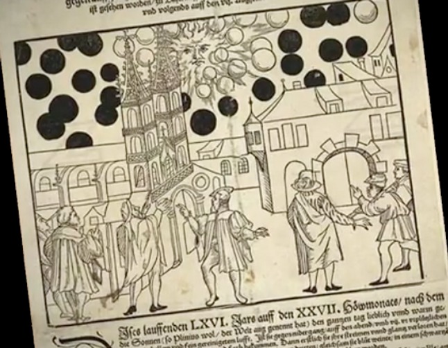Dessin illustrant les boules dans le ciel à Bâle.